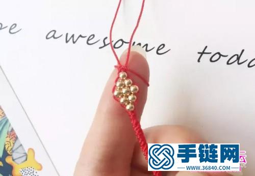 金珠和股線編繩金珠戒指的制作圖解