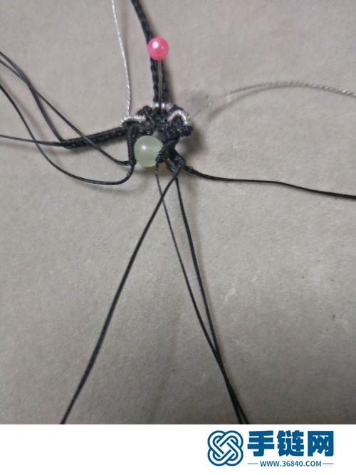 中國結扁蠟線雙色串珠尾扣的詳細編制方法