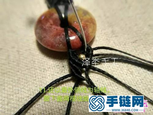男女通用款珊瑚玉平安扣手繩的詳細編制圖解