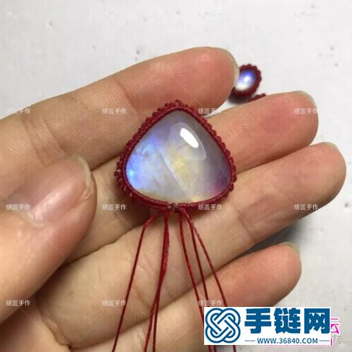 月光石小爪子項鏈吊墜的詳細編制圖解（結匠手作）