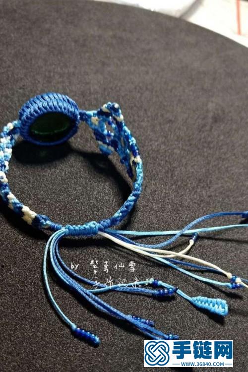 小清新藍(lán)顏包石手繩的詳細(xì)編制方法