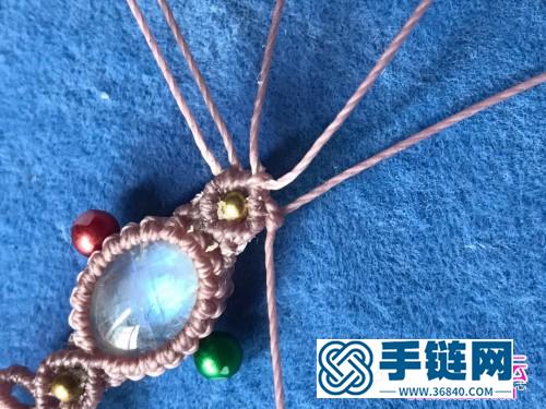 圓蠟線繩編月光石手鏈的制作步驟圖
