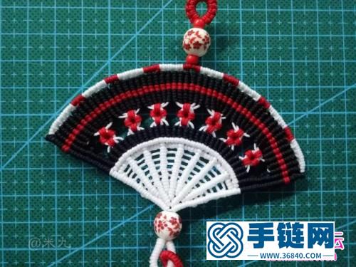 玉線繩編桃花扇掛件的詳細編制教程