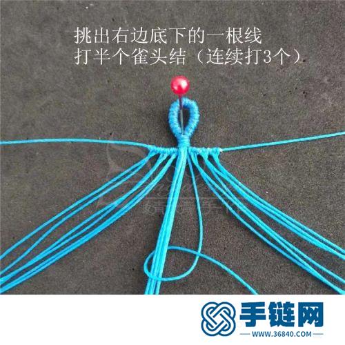 中國結(jié)圓臘樹葉小掛飾的詳細(xì)編制方法
