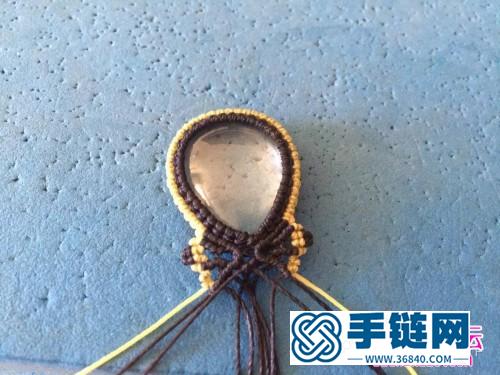 圓蠟線繩編白水晶項鏈的詳細編制圖解