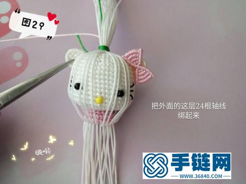 玉線繩編可愛(ài)凱蒂貓的詳細(xì)編制教程