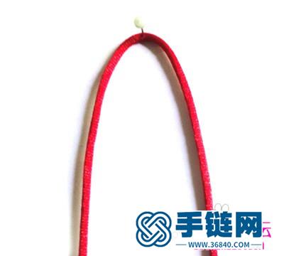 紅繩長形祥云結的編織教程