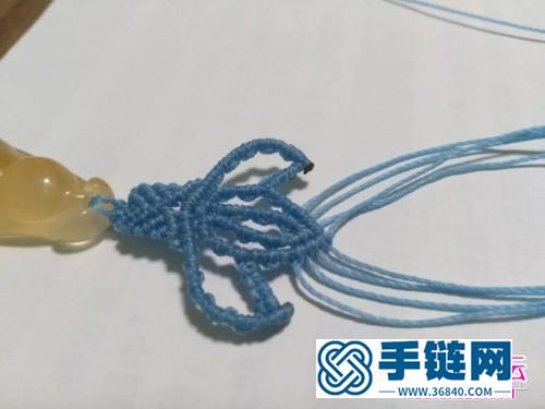 藍蓮花斜卷結瑪瑙玉髓豆子項鏈吊墜的詳細編制教程