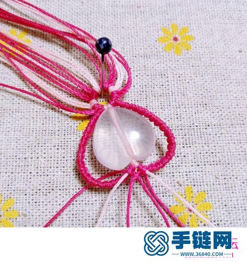 圓蠟繩編心形粉晶珠項(xiàng)鏈的制作圖解