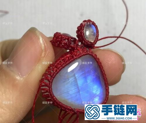 月光石小爪子項鏈吊墜的詳細編制圖解（結匠手作）
