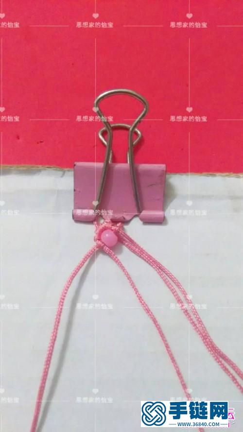 珊瑚紅玉線珠編耳環的制作方法