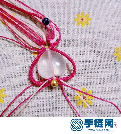 圓蠟繩編心形粉晶珠項(xiàng)鏈的制作圖解