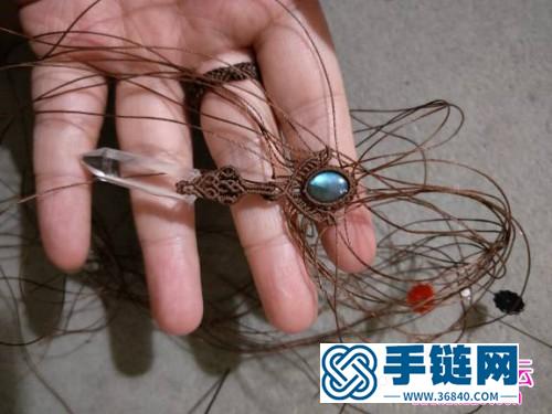 繩編水晶珠包石項鏈的詳細編制教程