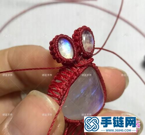 月光石小爪子項鏈吊墜的詳細編制圖解（結匠手作）