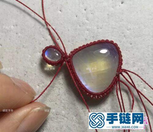月光石小爪子項鏈吊墜的詳細編制圖解（結匠手作）