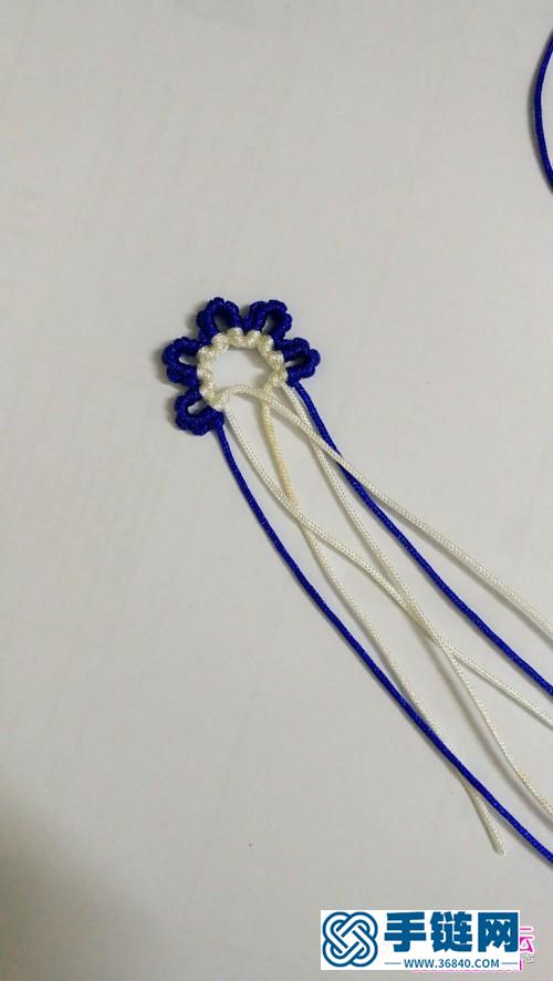 玉線繩編霧花耳環的制作方法