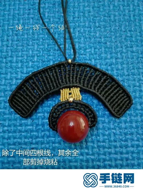中國結蠟線旗頭掛飾的詳細編制方法