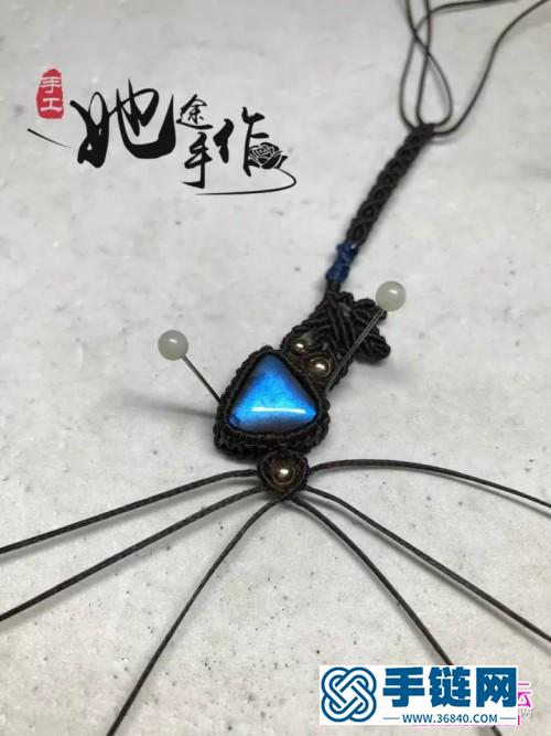三角形拉長石包石手繩的詳細編織圖解