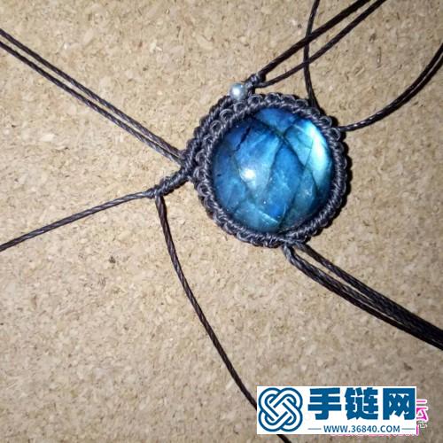 繩編圓拉長石銀鈴項鏈的詳細編制教程