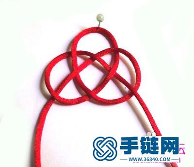 紅繩長形祥云結的編織教程