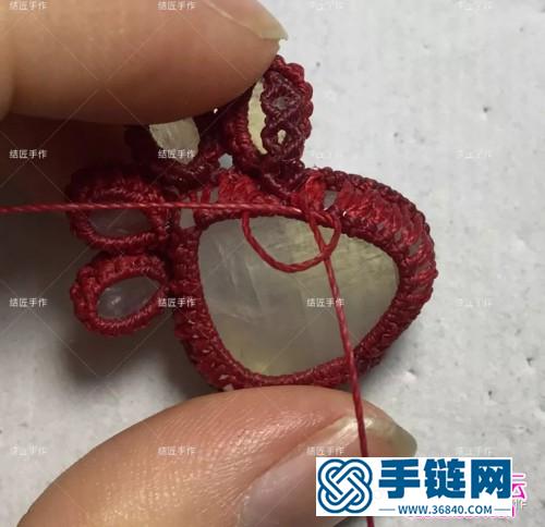 月光石小爪子項鏈吊墜的詳細編制圖解（結匠手作）