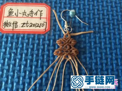 南美蠟線繩編青金石耳墜的詳細編制圖解