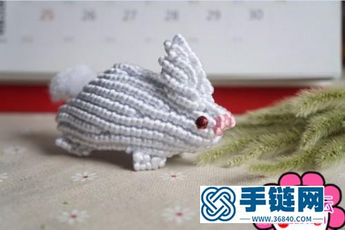 中國(guó)結(jié)編織制作的立體小兔子圖解（簡(jiǎn)簡(jiǎn)單單999）
