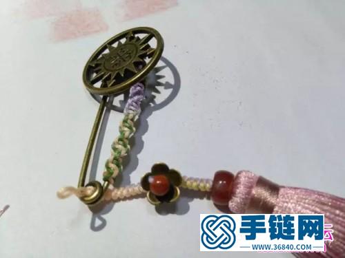 編繩流蘇胸針的制作圖解