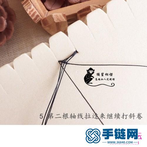 繩編黑尖晶石斜卷手繩的詳細(xì)制作圖解