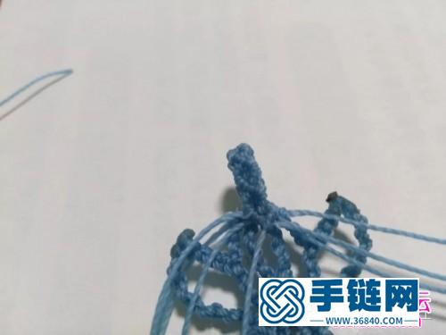 藍蓮花斜卷結瑪瑙玉髓豆子項鏈吊墜的詳細編制教程
