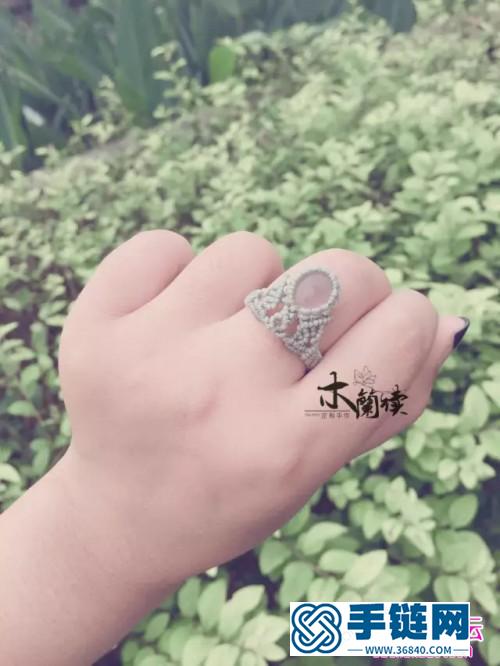 南美蠟線清新粉晶包邊戒指的詳細制作圖解