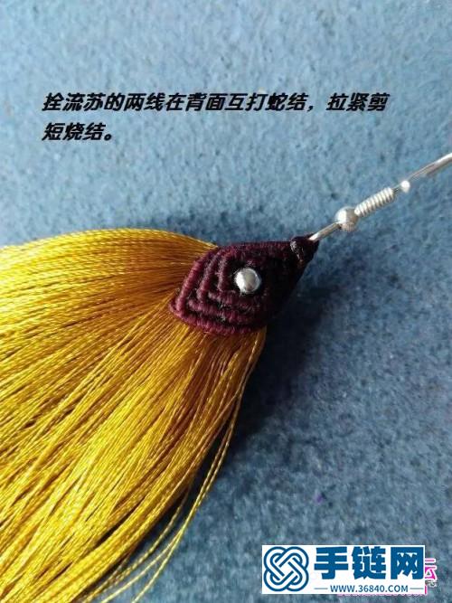 繩編二款民族風流蘇耳環的詳細編制教程
