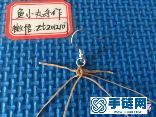 南美蠟線繩編青金石耳墜的詳細編制圖解