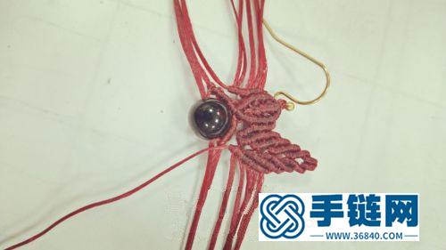 扁蠟V型單珠耳環的詳細編制方法