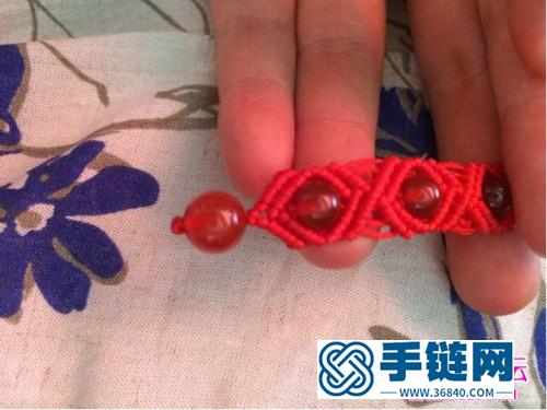 玉線繩編紅瑪瑙珠子斜卷結(jié)手繩的詳細(xì)編制教程