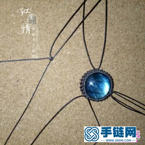 繩編圓拉長石銀鈴項鏈的詳細編制教程