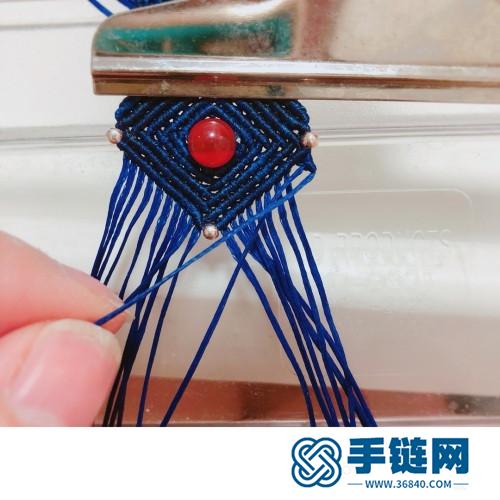 中國結扁蠟銀珠瑪瑙項鏈吊墜的詳細編制方法