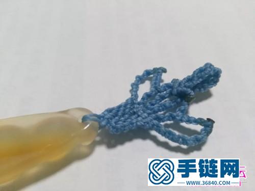 藍蓮花斜卷結瑪瑙玉髓豆子項鏈吊墜的詳細編制教程