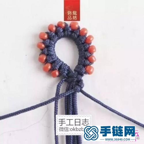 斜卷結串珠手鏈的編法步驟圖
