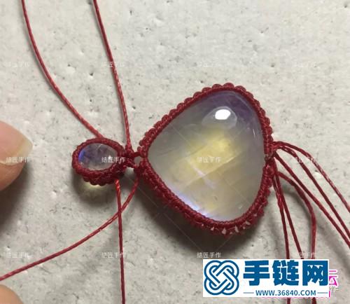 月光石小爪子項鏈吊墜的詳細編制圖解（結匠手作）