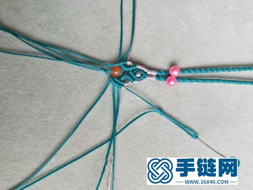 中國結扁蠟線南紅珠尾扣的詳細編制方法