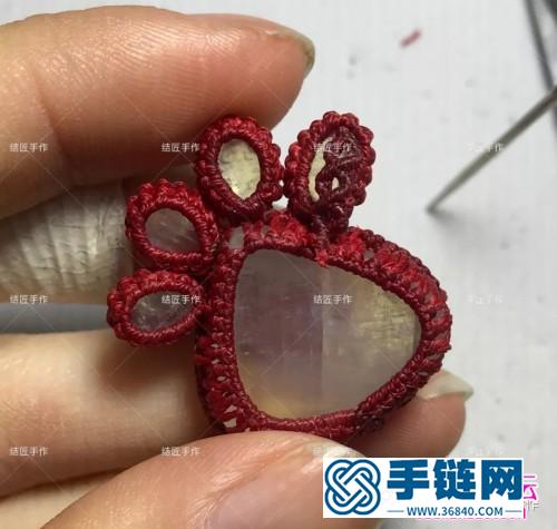 月光石小爪子項鏈吊墜的詳細編制圖解（結匠手作）