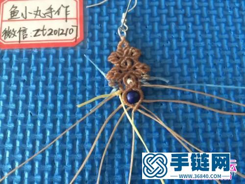 南美蠟線繩編青金石耳墜的詳細編制圖解