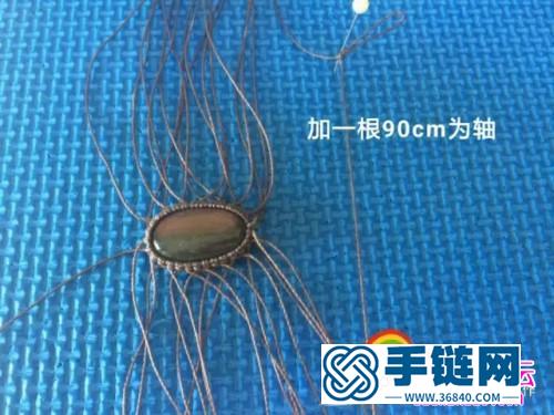 編繩Macrame紫色拉長石手鏈的詳細編制圖解（魚小丸作品）