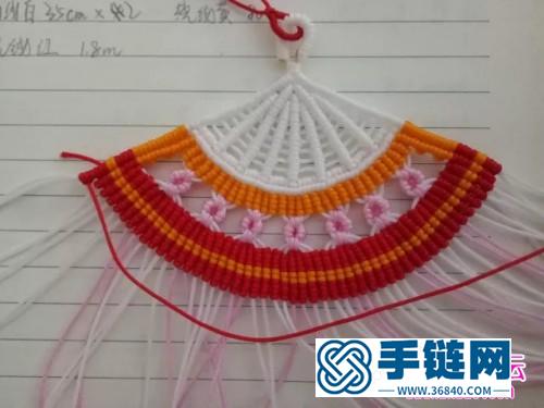 玉線繩編桃花扇掛件的詳細編制教程