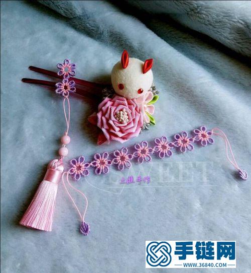 中國結七夕招桃花手鏈的編制方法