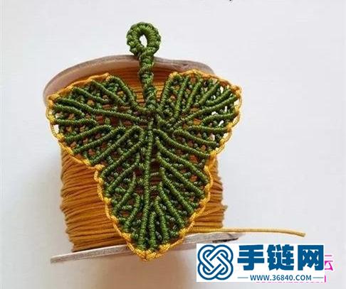 繩編玉線葉子小飾品的詳細編織圖解