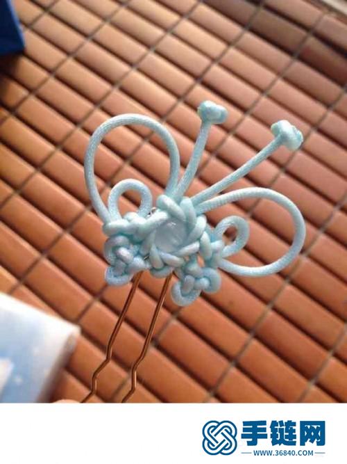 玉線藍玉髓蝴蝶發釵的制作圖解