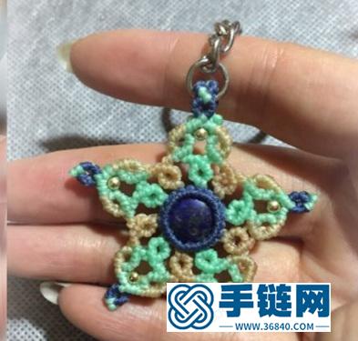 五星青金石拼色鑰匙圈掛件的詳細制作圖解