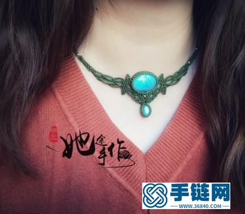 組合編織拉長石吊墜頸繩項鏈的詳細制作圖解